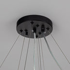 OYIPRO 6/8/12-Light Modern Round Crystal Chandelier Drum Shape Pendant Light for Kitchen Island