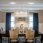 OYIPRO 6/8/12-Light Modern Round Crystal Chandelier Drum Shape Pendant Light for Kitchen Island