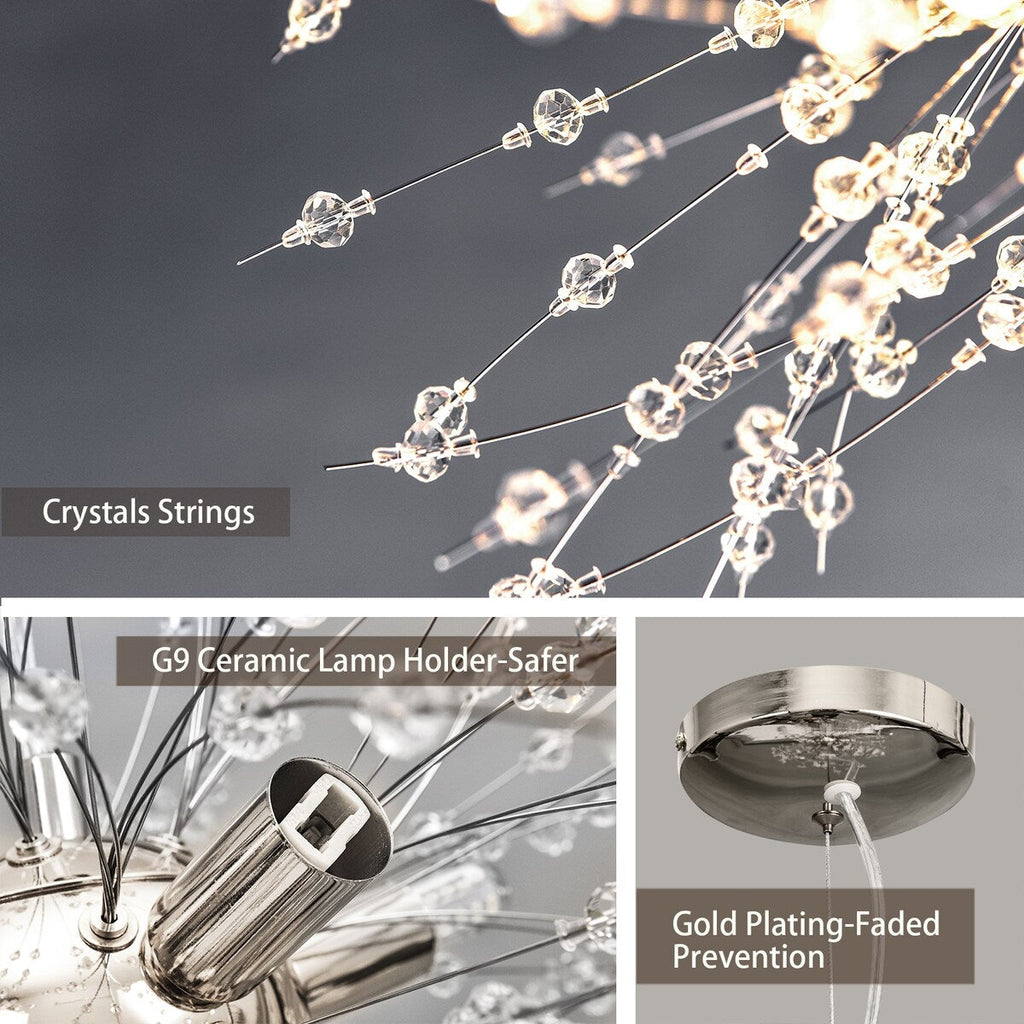 OYIPRO Modern Firework Sputnik Chandelier Crystal Pendant Lighting