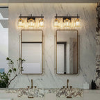 3/4/5-Light Modern Dimmable Crystal Bathroom Vanity Lights Fixtures Over Mirror