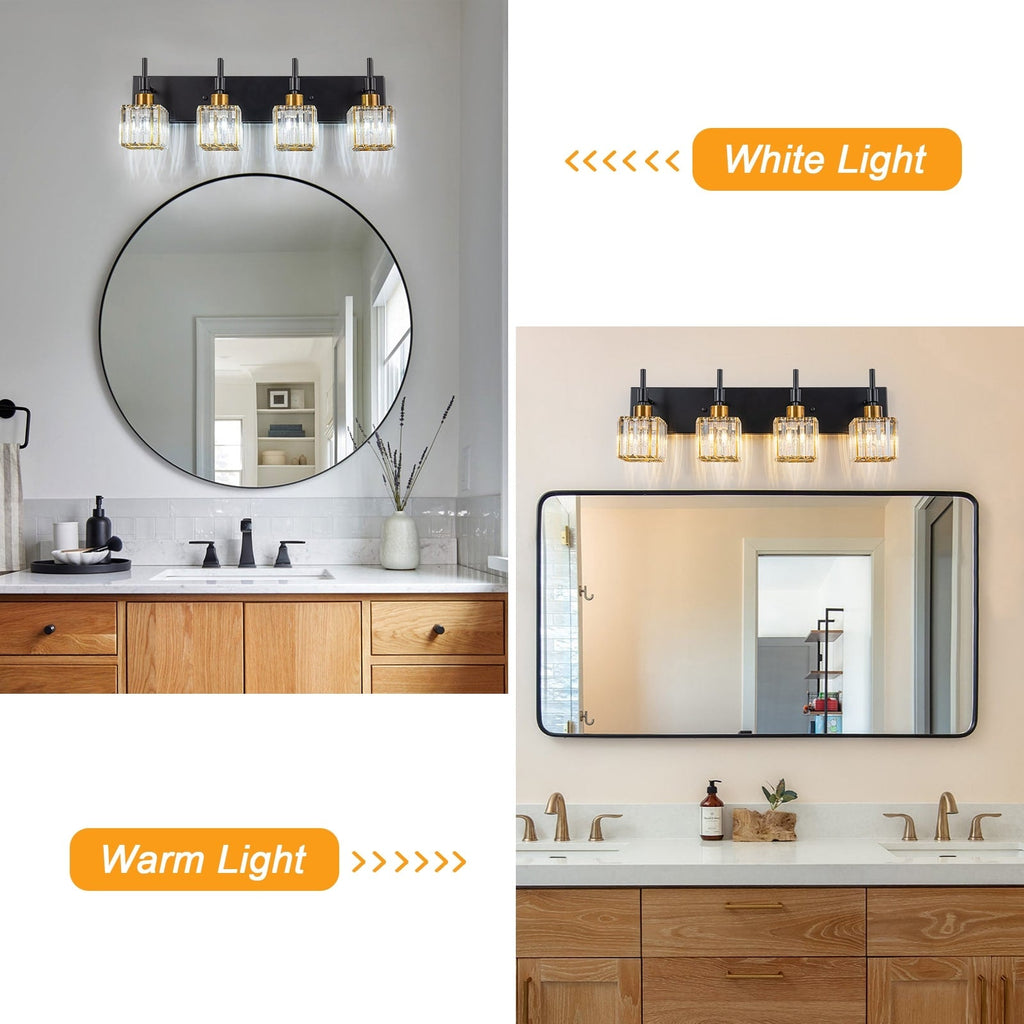 Ora Modern Dimmable Crystal Bathroom Light Fixtures Over Mirror Glam Vanity Lights