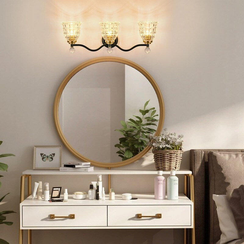 Ora Modern Dimmable Black Gold Bathroom Vanity Lights
