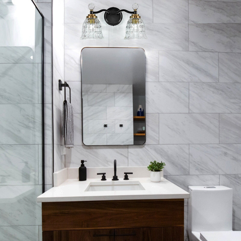 Ora Modern Dimmable Black Gold Bathroom Vanity Lights