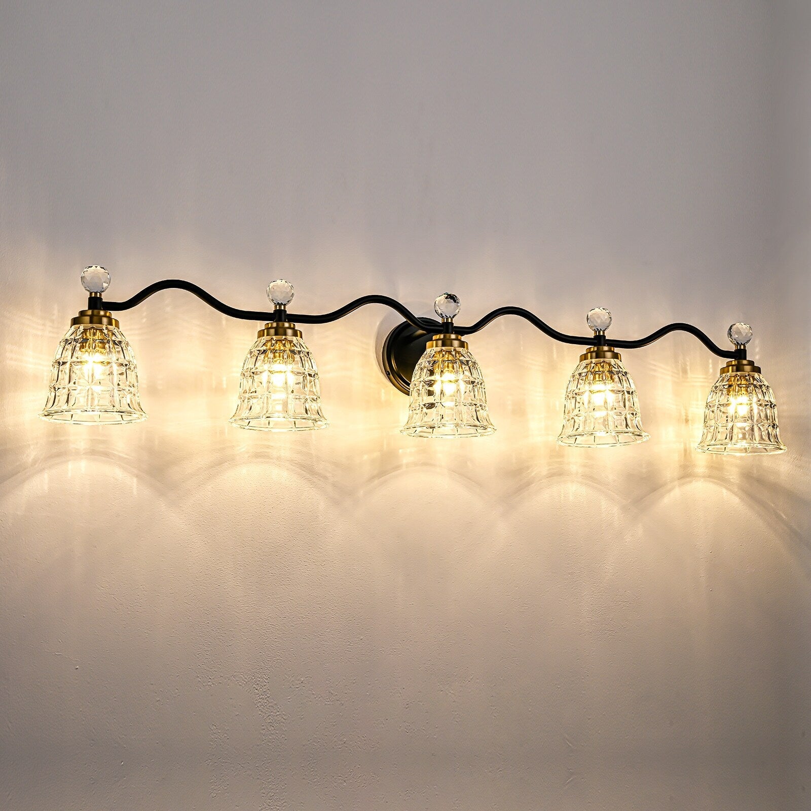 Ora Modern Dimmable Black Gold Bathroom Vanity Lights