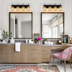 Modern Dimmable Crystal Bathroom Vanity Light Wall Sconces with Crystal Shades