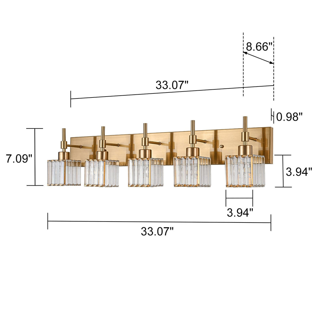 Ora Modern Dimmable Crystal Bathroom Light Fixtures Over Mirror Glam Vanity Lights