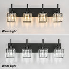 Ora Modern Dimmable Crystal Bathroom Light Fixtures Over Mirror Glam Vanity Lights