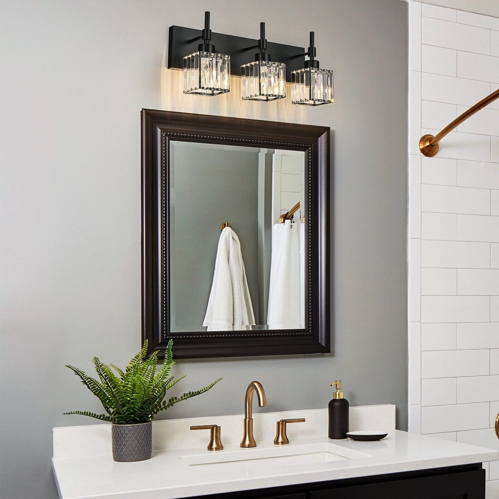 Ora Modern Dimmable Crystal Bathroom Light Fixtures Over Mirror Glam Vanity Lights