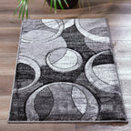 Orelsi Collection Abstract Geometric Circles Area Rug