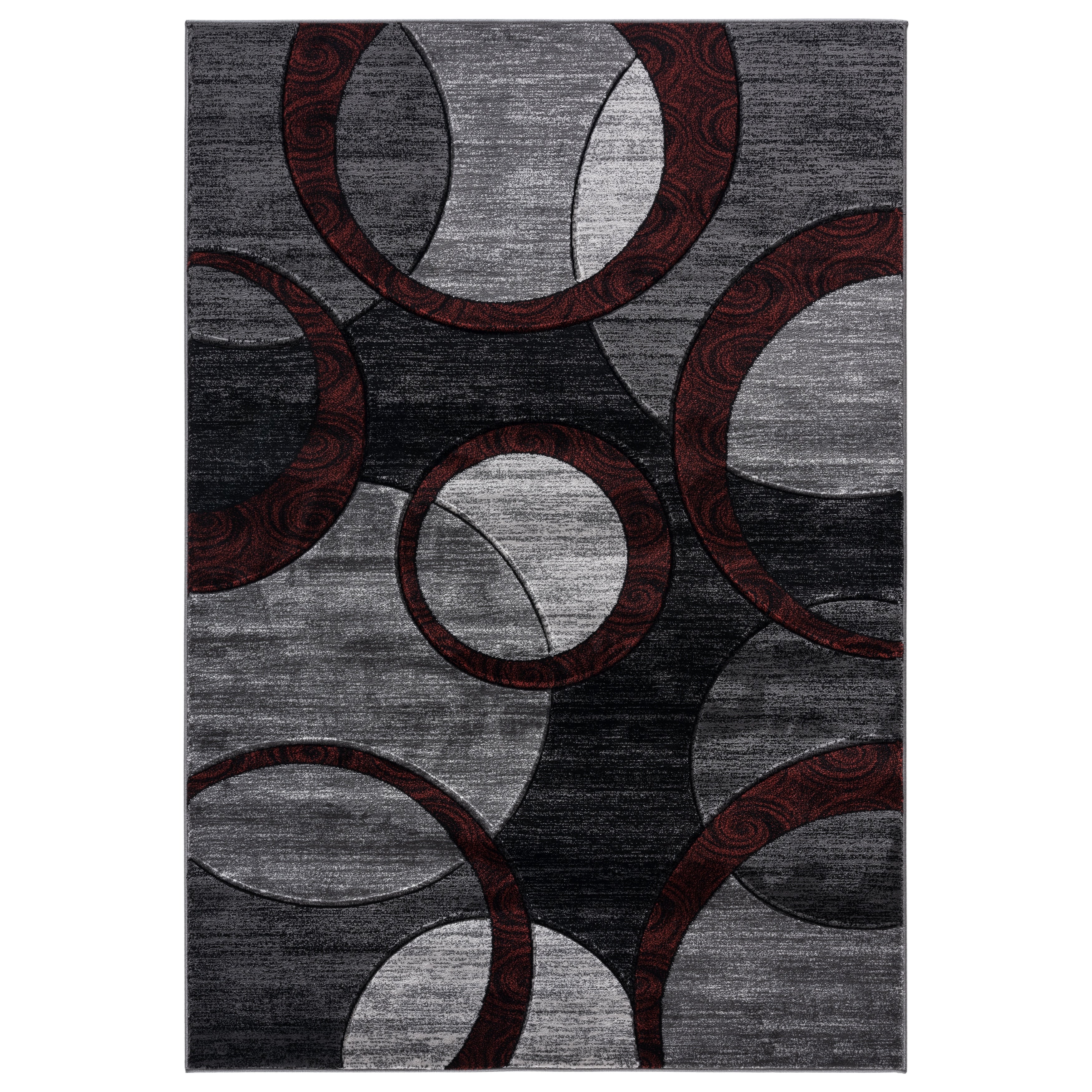 Orelsi Collection Abstract Geometric Circles Area Rug