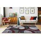 Orelsi Collection Abstract Geometric Circles Area Rug