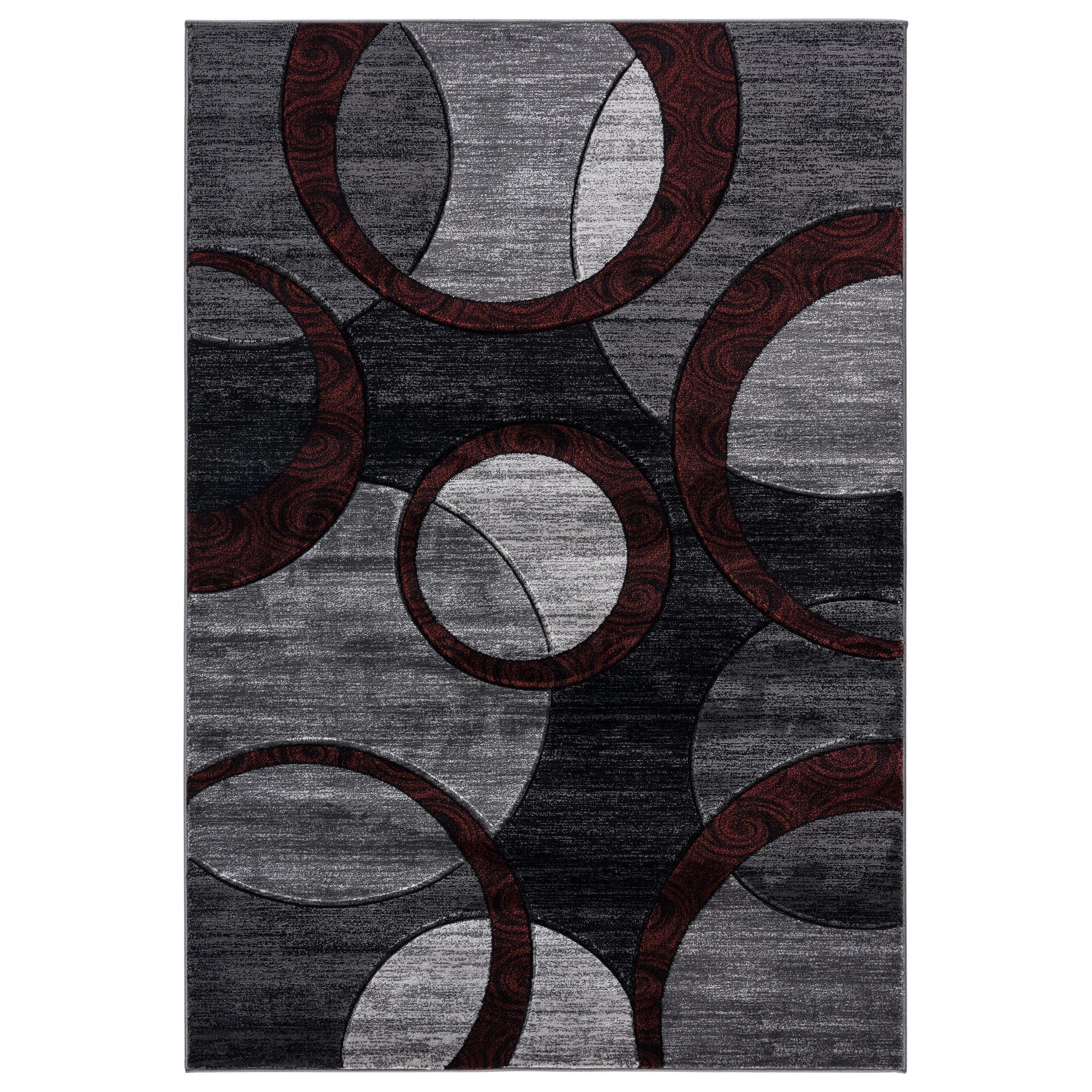 Orelsi Collection Abstract Geometric Circles Area Rug