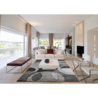 Orelsi Collection Abstract Geometric Circles Area Rug
