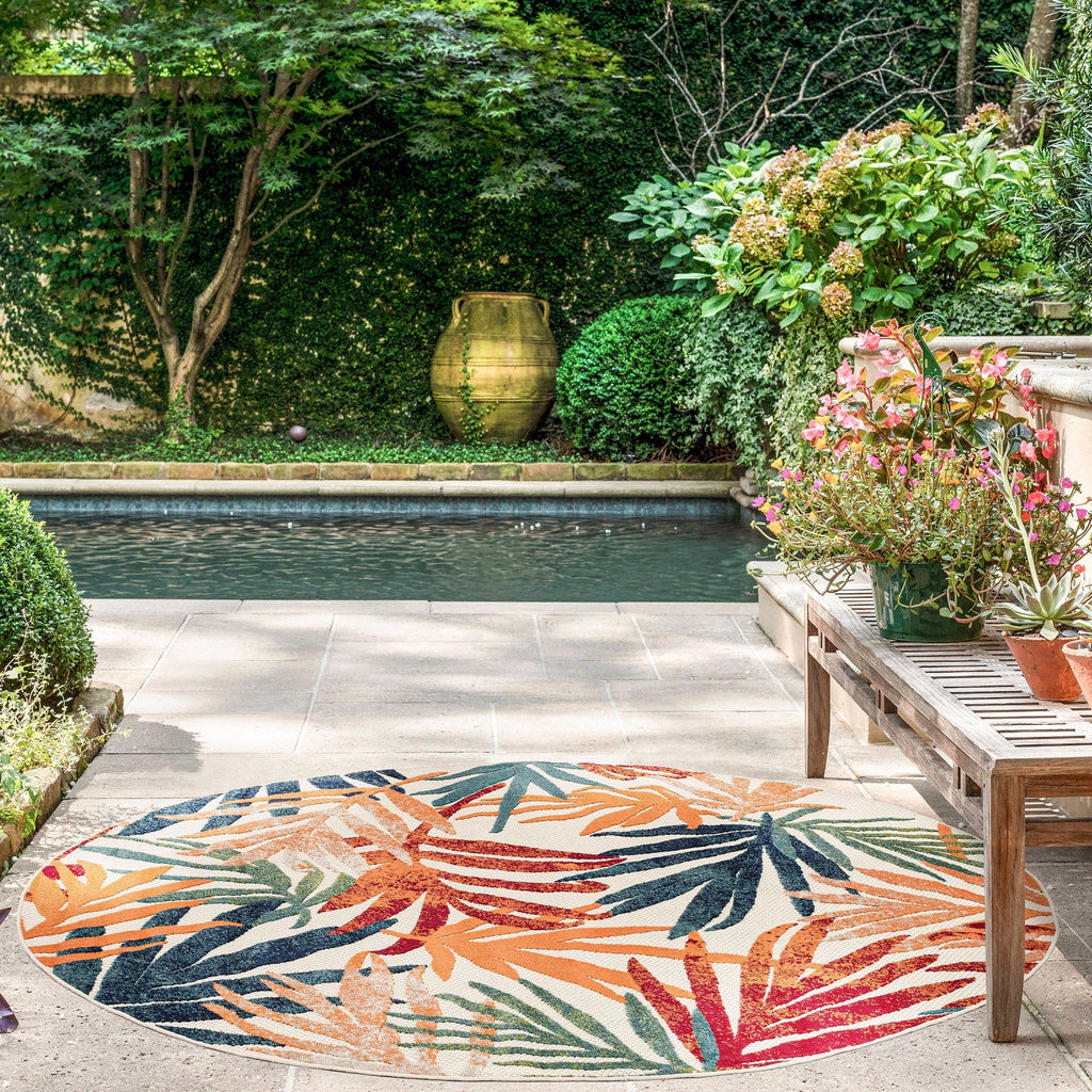 Origin Coastal Floral Indoor/Outdoor Area Rug.