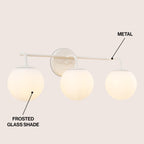 Globe Metal/Frosted Glass Modern LED Vanity, by JONATHAN Y