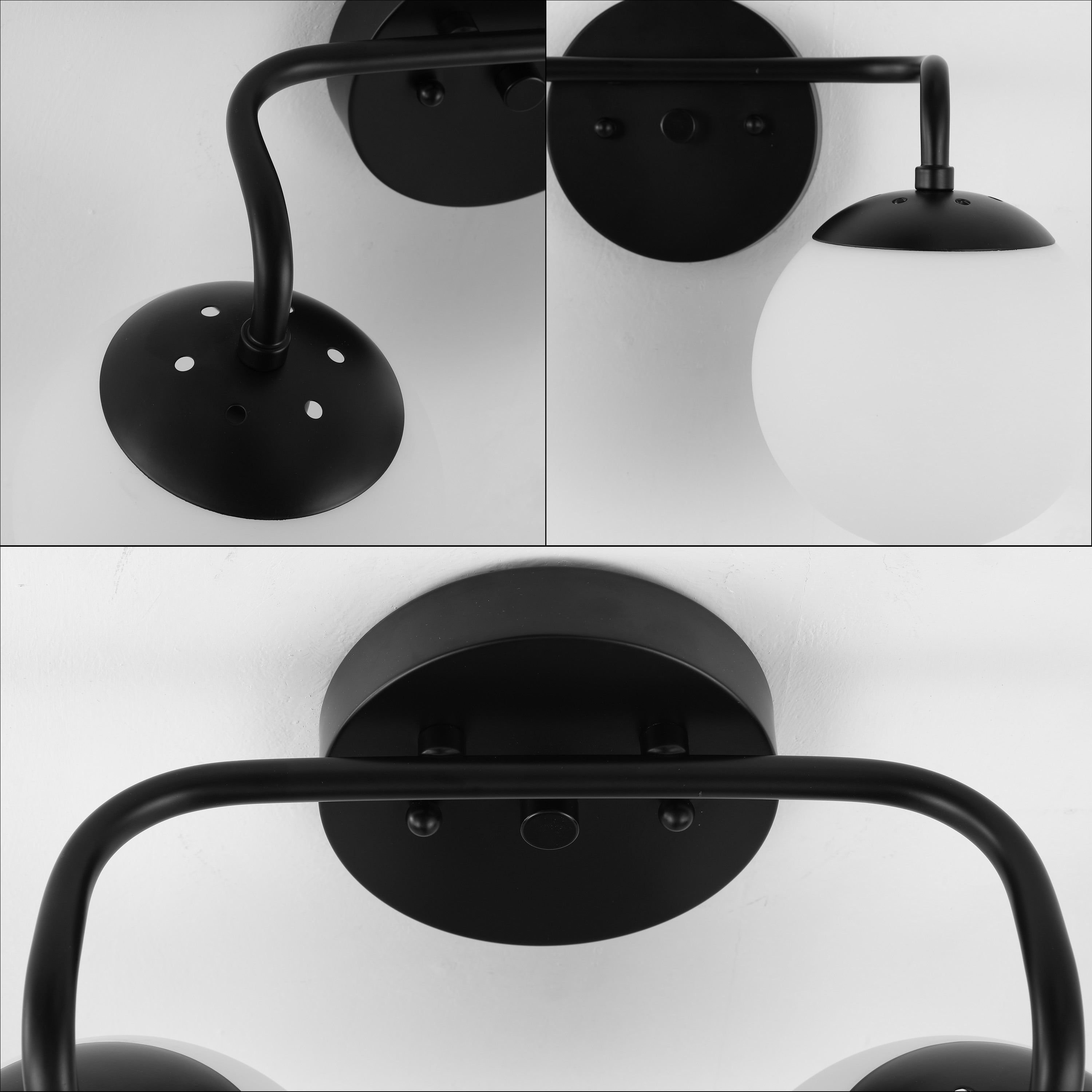 Globe Metal/Frosted Glass Modern LED Vanity, by JONATHAN Y