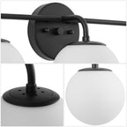 Globe Metal/Frosted Glass Modern LED Vanity, by JONATHAN Y