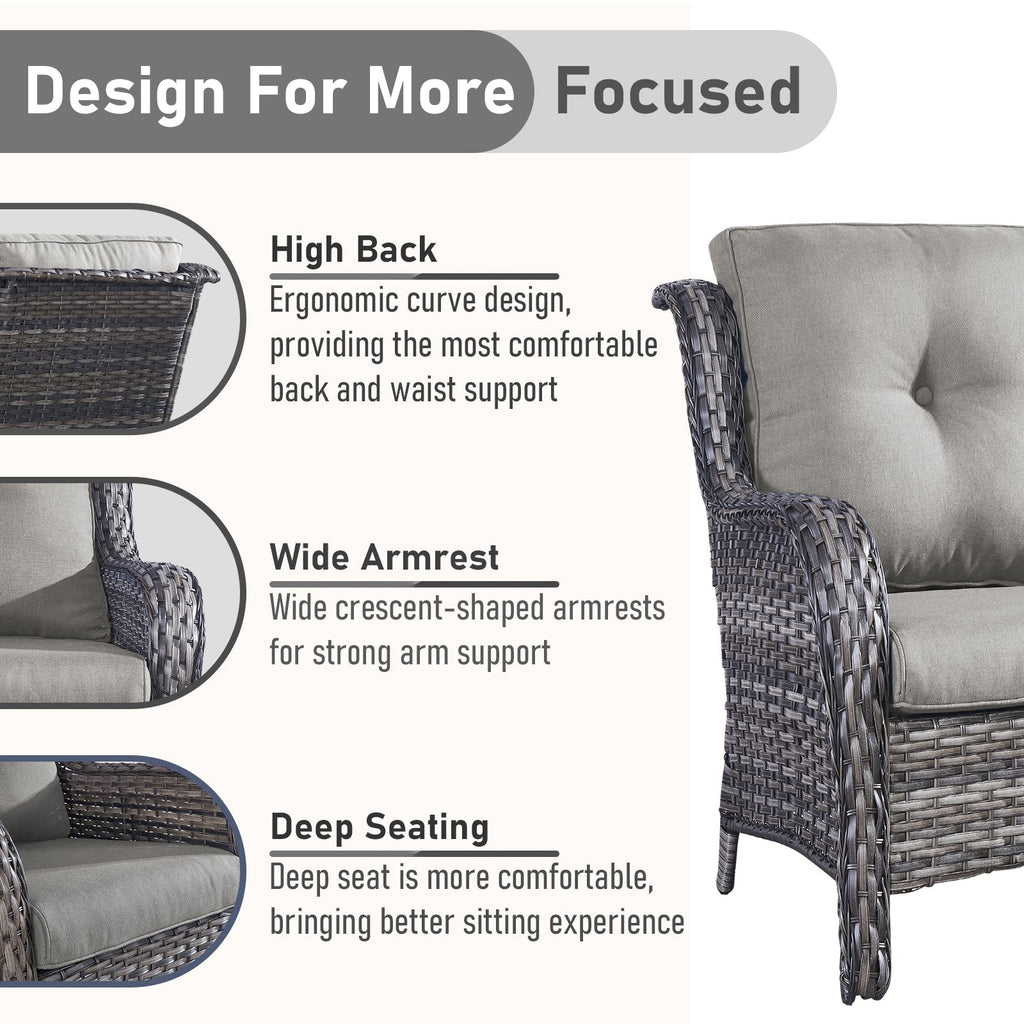 Gymojoy Outdoor Loveseat Wicker Sofa Set Rattan Sofa