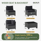 Outdoor Patio Furniture Sets with 4in Thicken Cushion