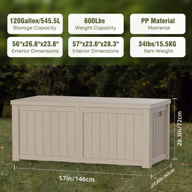 Outdoor Patio Storage Resin Lockable Deck Box