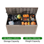 Outdoor Patio Storage Resin Lockable Deck Box