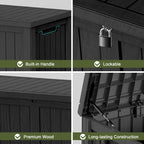 Outdoor Patio Storage Resin Lockable Deck Box