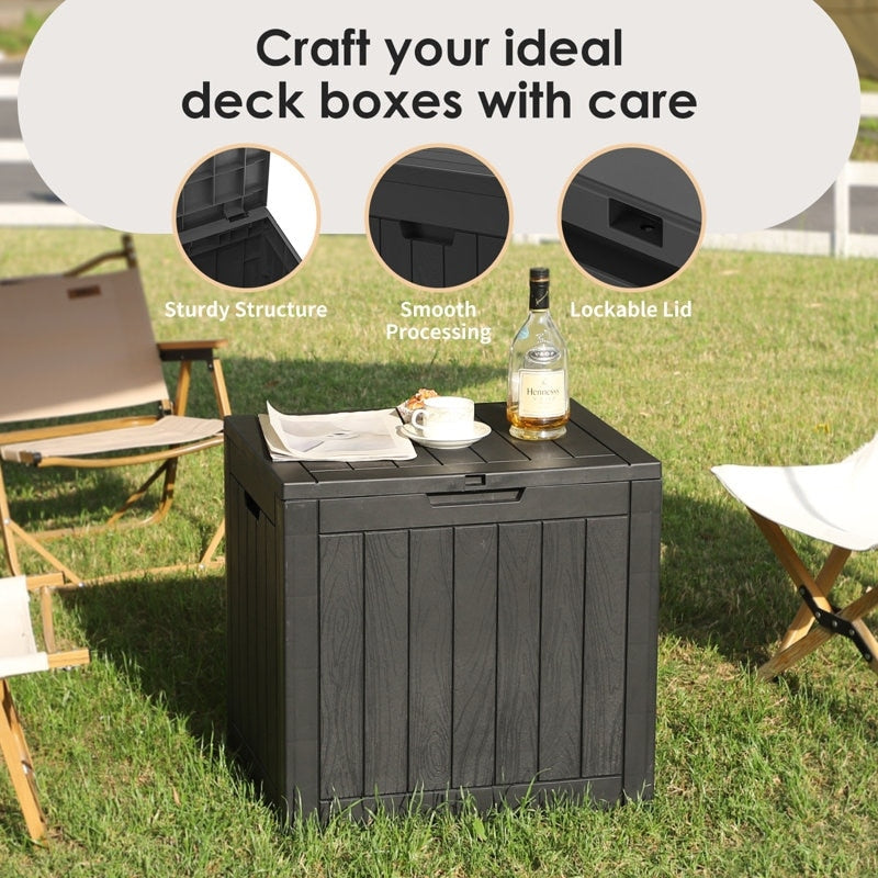 Outdoor Patio Storage Resin Lockable Deck Box