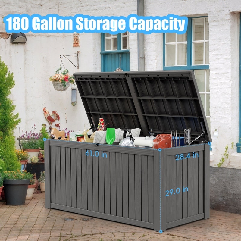 Outdoor Patio Storage Resin Lockable Deck Box