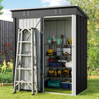 Outdoor Storage Metal Shed Garden Tool Shed with Lockable Door for Patio Furniture and Tools