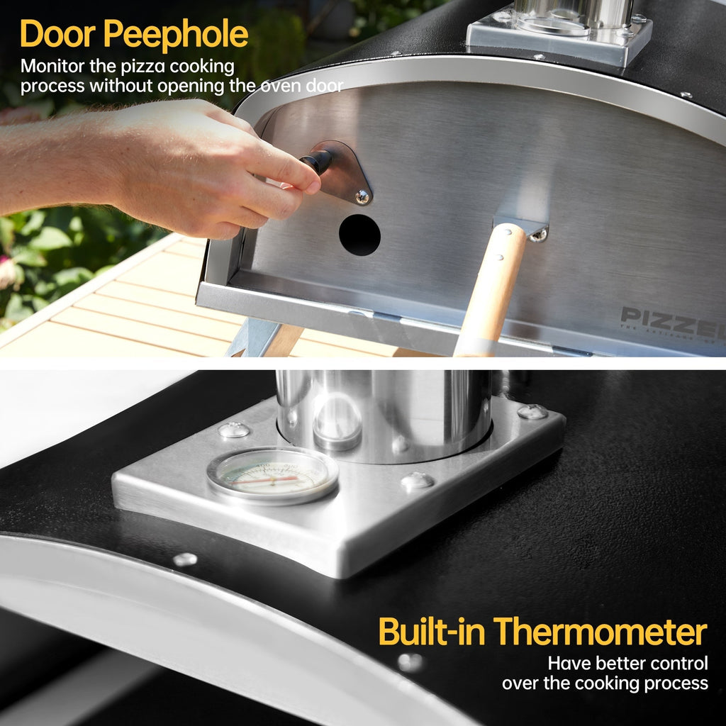 Outdoor Wood Fired Pizza Oven Portable Pizza Oven with Pizze Peel, Carry Bag - 16 inch