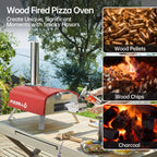 Outdoor Wood Fired Pizza Oven Portable Pizza Oven with Pizze Peel, Carry Bag - 16 inch