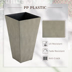 Outsunny 28 Tall Plastic Flower Pot, Set of 3, Large Outdoor & Indoor Plastic Garden Planters, for Entryway, Patio, Yard