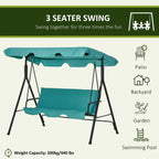 Outsunny 3-Person Porch Lawn Swing