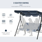 Outsunny 3-Person Porch Lawn Swing