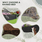 Outsunny Raised Garden Bed, 71 x 36 x 23 Galvanized Steel Planters for Outdoor Plants with Reinforced Rods