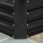 Outsunny Raised Garden Bed, 71 x 36 x 23 Galvanized Steel Planters for Outdoor Plants with Reinforced Rods