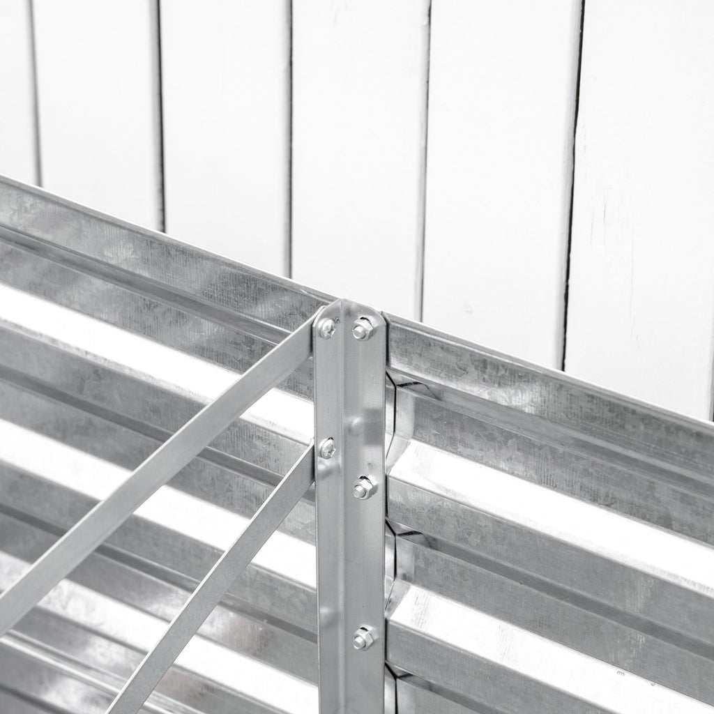 Outsunny Raised Garden Bed, 71 x 36 x 23 Galvanized Steel Planters for Outdoor Plants with Reinforced Rods