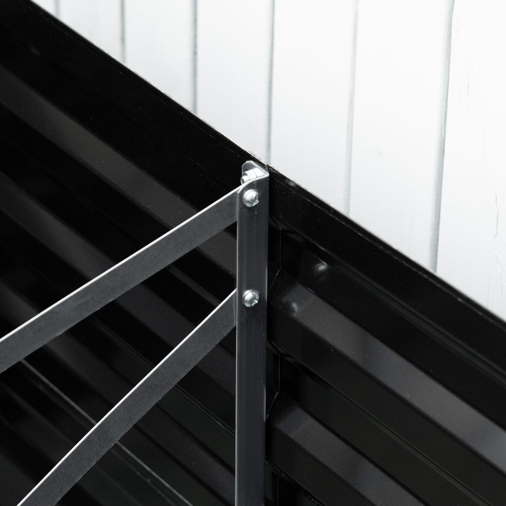 Outsunny Raised Garden Bed, 71 x 36 x 23 Galvanized Steel Planters for Outdoor Plants with Reinforced Rods