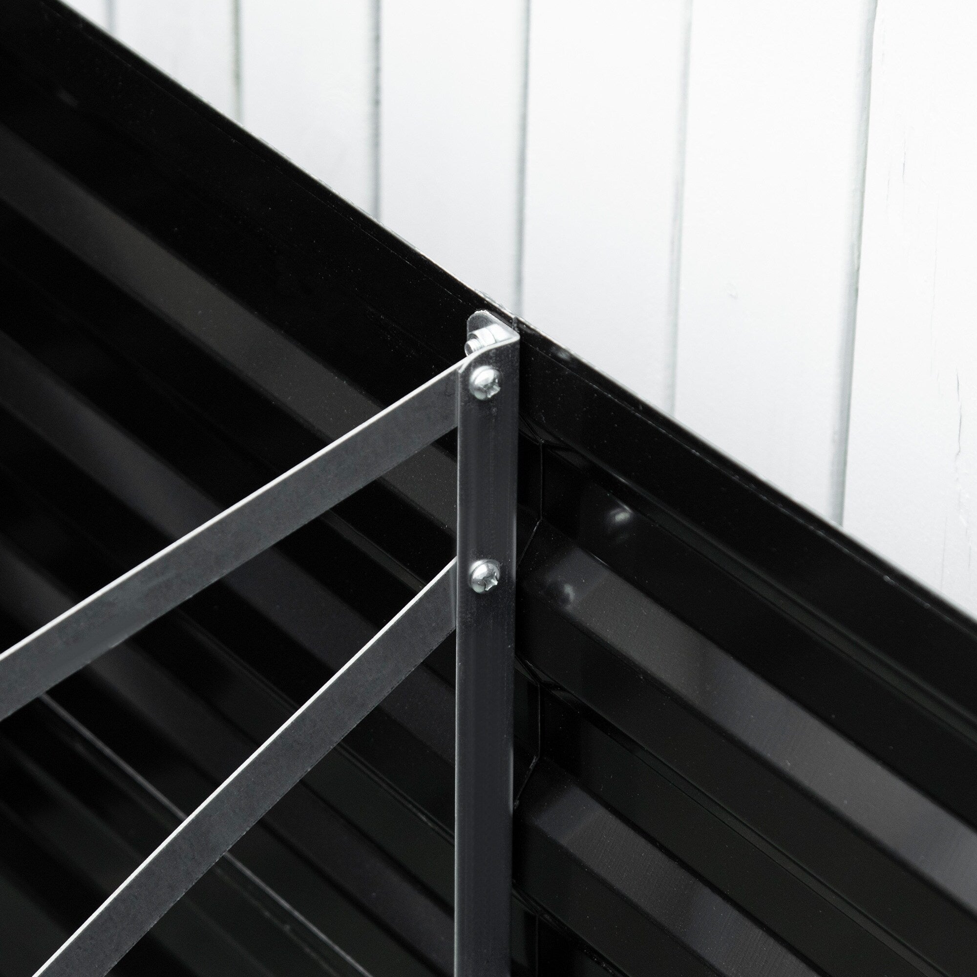 Outsunny Raised Garden Bed, 71 x 36 x 23 Galvanized Steel Planters for Outdoor Plants with Reinforced Rods