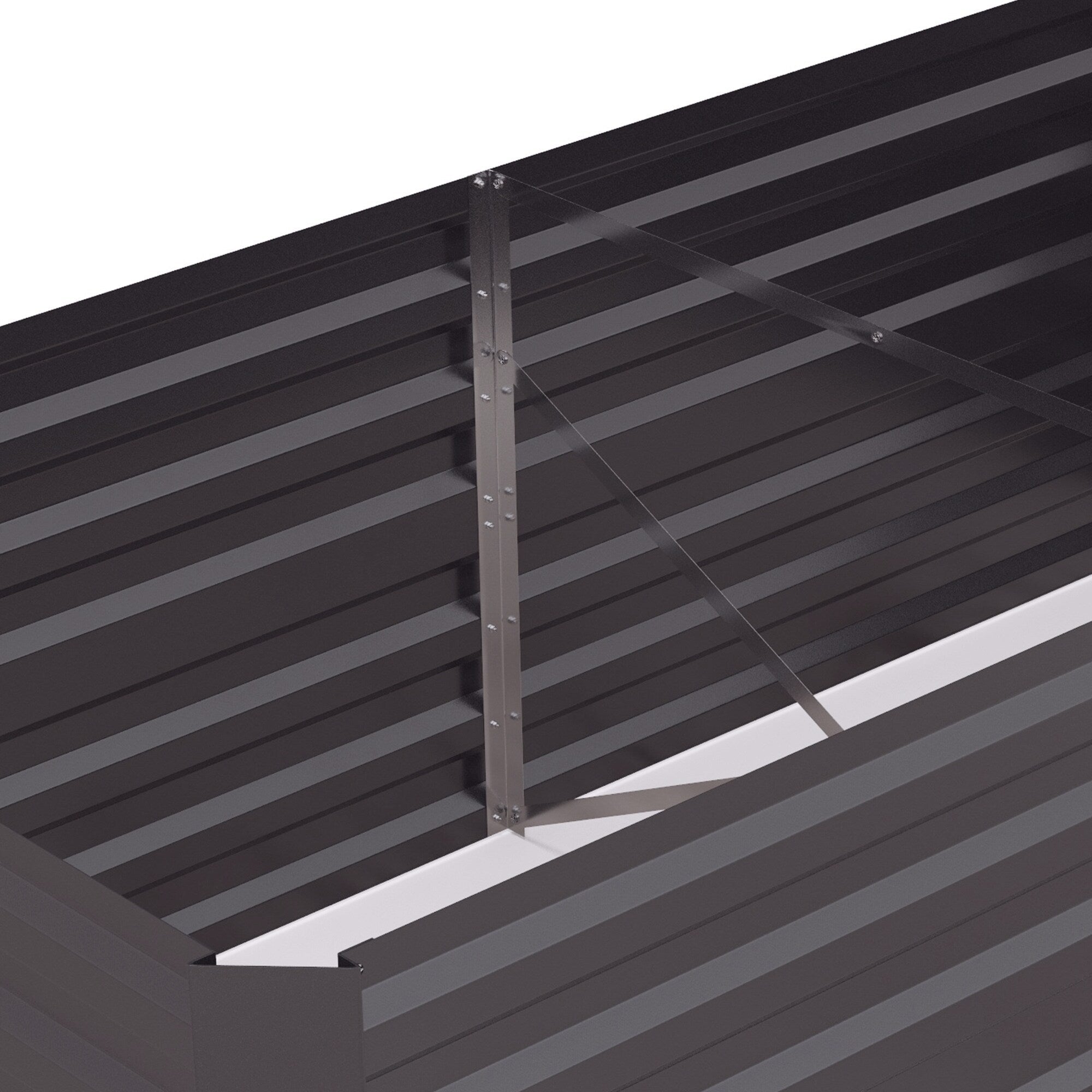 Outsunny Raised Garden Bed, 71 x 36 x 23 Galvanized Steel Planters for Outdoor Plants with Reinforced Rods