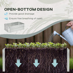 Outsunny Raised Garden Bed, 71 x 36 x 23 Galvanized Steel Planters for Outdoor Plants with Reinforced Rods