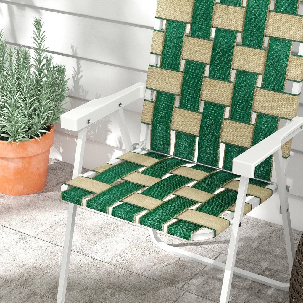 Outsunny Set of 4 Patio Folding Chairs, Classic Outdoor Camping Chairs, Portable Lawn Chairs for Camping