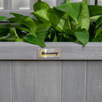 Outsunny Wood Planter with Trellis, Raised Garden Bed for Climbing Plants w/ Drainage Holes and Roof