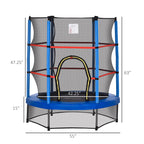 Outsunny 5' Diameter Kids Trampoline with Net for Indoors & Outdoors, Ages 3 to 6