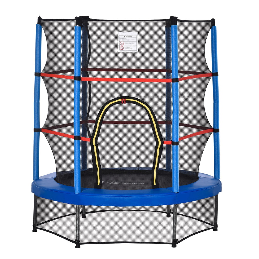 Outsunny 5' Diameter Kids Trampoline with Net for Indoors & Outdoors, Ages 3 to 6