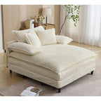 Oversized Chaise Lounge Fluffy Corduroy Sofa Bed Adjustable