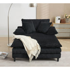 Oversized Chaise Lounge Fluffy Corduroy Sofa Bed Adjustable