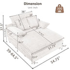 Oversized Chaise Lounge Fluffy Corduroy Sofa Bed Adjustable