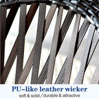 OVIOS 3-piece Patio Rocking Chair Bistro Set with Glass Coffee Table