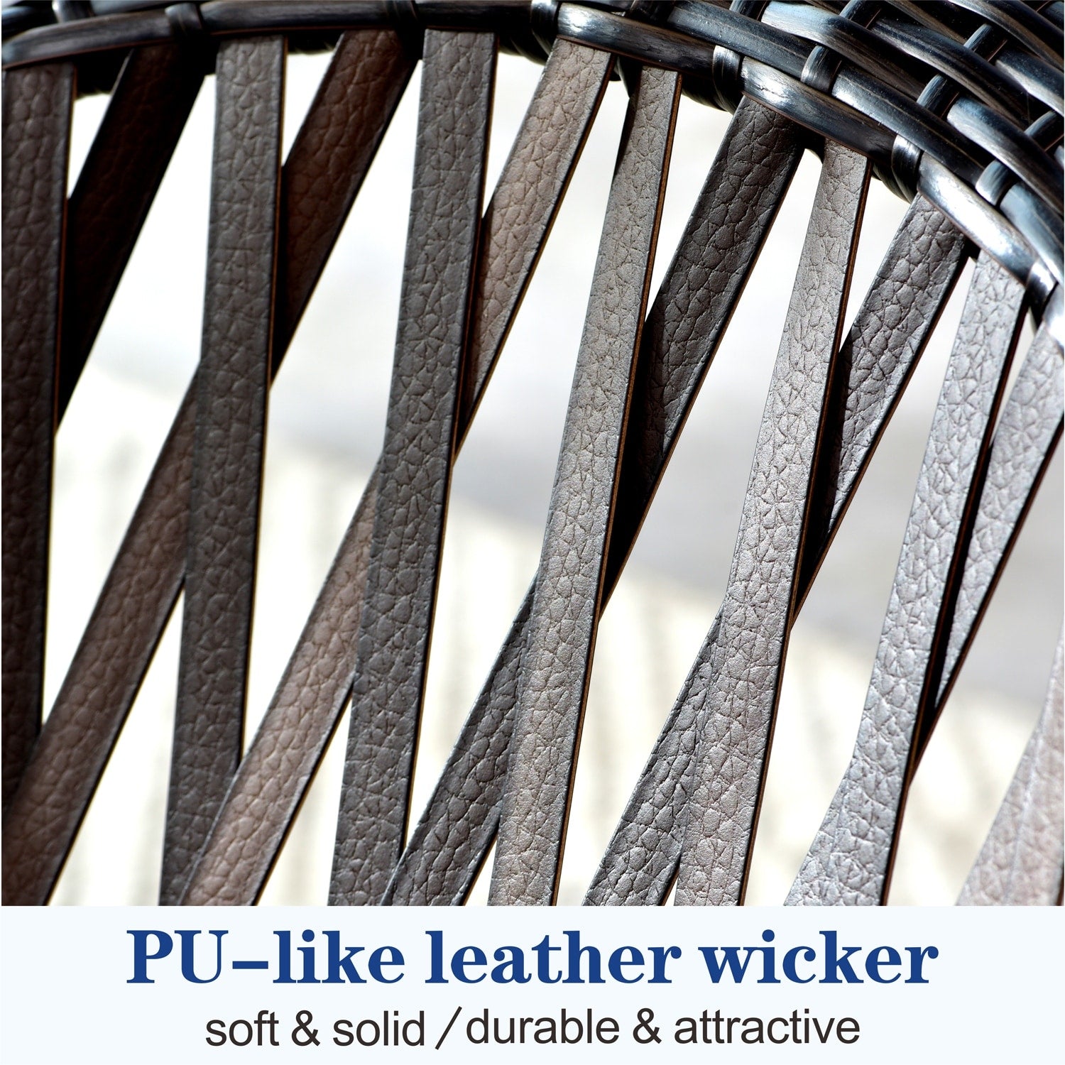 OVIOS 3-piece Patio Rocking Chair Bistro Set with Glass Coffee Table